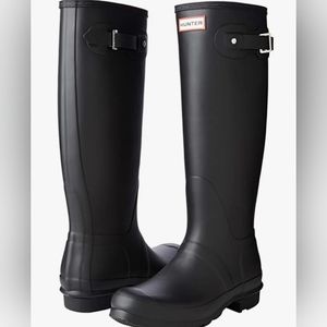 Hunter Womens Original Tall Rubber Boots size 8 Black